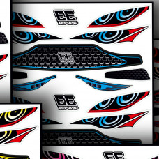 33Graphix Inside Headlight / Grill Sticker Xtreme Wolverine Blue