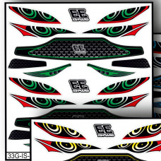 33Graphix Inside Headlight / Grill Sticker Xtreme Wolverine Green
