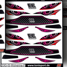 33Graphix Inside Headlight / Grill Sticker Xtreme Wolverine Pink