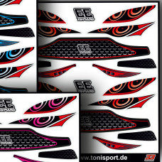 33Graphix Inside Headlight / Grill Sticker Xtreme Wolverine Red