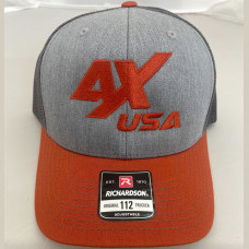 Awesomatix USA Tri-color Heather Grey/Charcoal/Dark Orange Trucker Snapback Cap