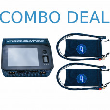 Corsatec Combo Deal Dual Pro Charger AC/DC 200W and 2X Charger Cable Pack 5MM