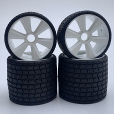Gravity RC TYPE12 12th Scale Rubber Tires, White Wheel