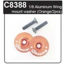 Ming Yang Model 1/8 Aluminum Wing mount washer (Orange/2pcs)