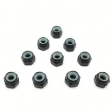 MR33 Aluminum Lock Nut 3mm - Black 10pcs