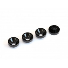 3x7.5mm Aluminum Servo Washer, 4 pcs, Black