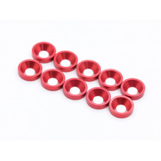 Alum M3 Countersunk Washer, Red