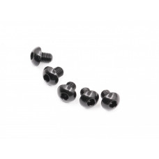 M3x4mm Aluminium Roundhead Screw, Black, 5 pcs