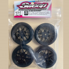 Sweep 10th TC D32 D-SPEC Asphalt TC Tire - SeaTac Spec - Black Rim - 4pc Set