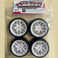 Sweep 10th TC D32 D-GT SPEC HANKOOK GT Belted Tire - White Rim - 4pc Set