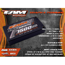 Team EAM 7500 1S 130C Graph-X Lipo Battery. Stock Spec!