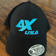 Awesomatix USA Blue on Black Curved Brim Snap Back Cap