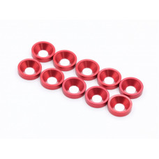 Alum M3 Countersunk Washer, Red