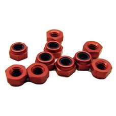 CRC Red Anodized Aluminum Locknuts 3/16 Hex, 4-40 Thread